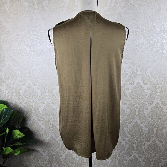 Banana Republic Heritage Collecitons Size Small Olive Green Sleeveless Blouse - Picture 8 of 12